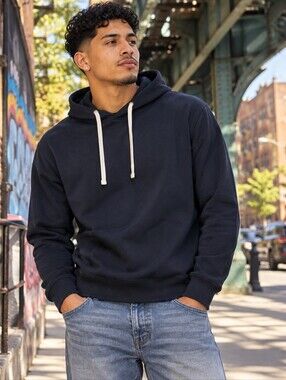 Buffalo David Bitton black pullover drawstring hoodie sweatshirt men's Large